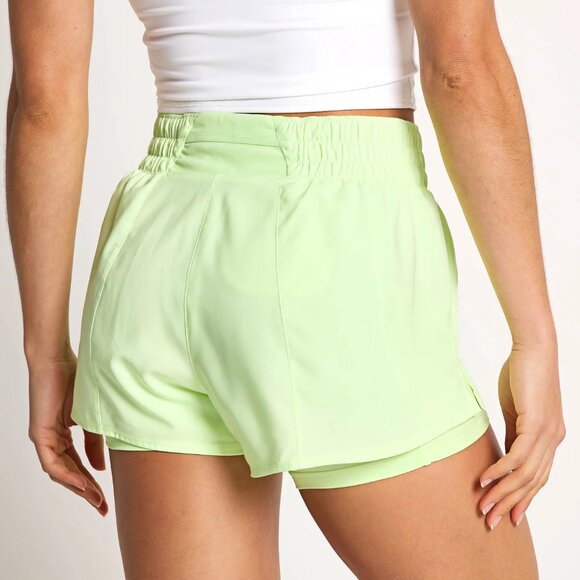 $52 NIKE One Dri-FIT High Rise 2-in-1 Shorts Barely VoLT/Reflective Lime Green - Picture 9 of 11